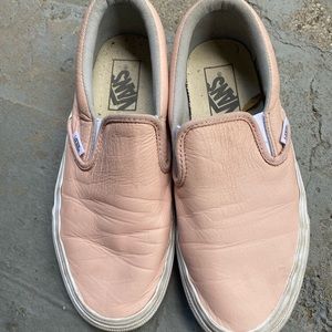 Vans Slip On Shoes - Pink Leather